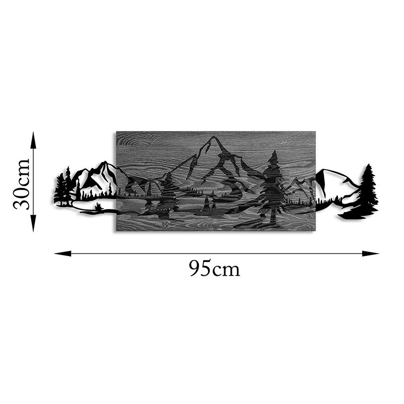 Διακοσμητικό τοίχου Nereve House Genius ξύλο πεύκου σε φυσική απόχρωση με μαύρο μέταλλο 95x3x30εκ - Image 3