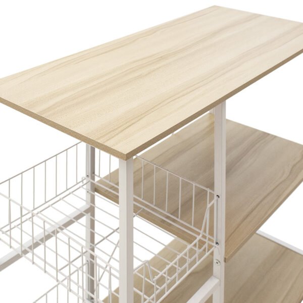 Επιδαπέδια ραφιέρα Noon House Genius με MDF χρώμα φυσικό-λευκό 80x34x75εκ - Image 3