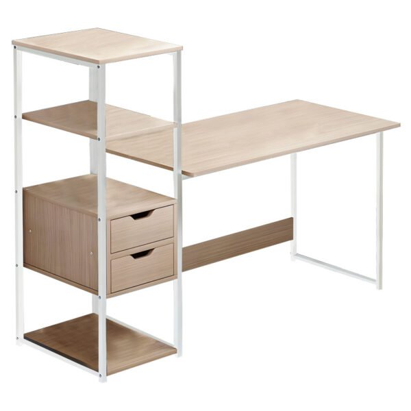 Γραφείο Zayn ΙΙ House Genius με ραφιέρα-MDF φυσικό-λευκό 107x40x110εκ