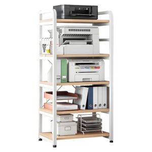 Ραφιέρα επιδαπέδια Lito House Genius μέταλλο λευκό-φυσικό 60x40x140εκ