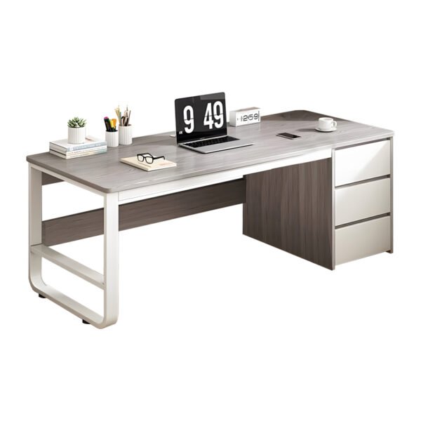 Γραφείο Salto House Genius με συρταριέρα-MDF γκρι-λευκό 120x48x74εκ