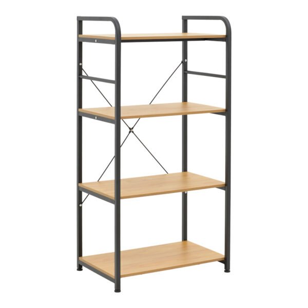 Ραφιέρα επιδαπέδια Depo House Genius μέταλλο μαύρο-mdf σε oak απόχρωση 60x40x120εκ