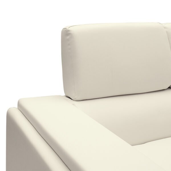 Καναπές Shea House Genius 3θέσιος PU ivory-inox 198x80x87εκ - Image 4
