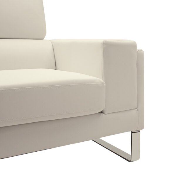 Καναπές Shea House Genius 3θέσιος PU ivory-inox 198x80x87εκ - Image 5