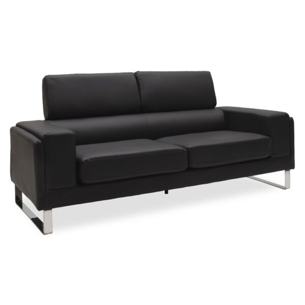 Καναπές Shea House Genius 3θέσιος pu μαύρο-inox 198x80x87εκ