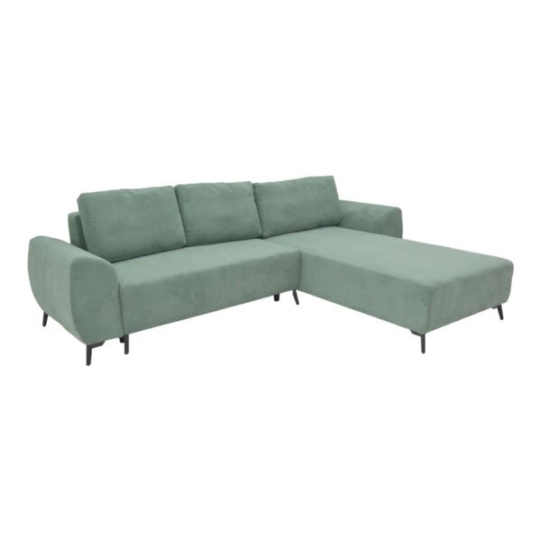 Kαναπές κρεβάτι τριθέσιος αναστρέψιμος Settee House Genius ύφασμα με αποθηκευτικό χώρο σε μέντα απόχρωση 286x204x93εκ