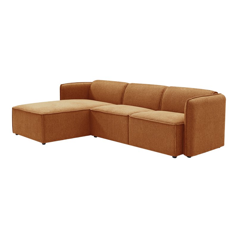 Kαναπές αναστρέψιμος γωνιακός Soofa House Genius ύφασμα σε πορτοκαλί απόχρωση 270x163x74εκ - Image 3