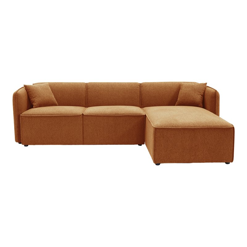 Kαναπές αναστρέψιμος γωνιακός Soofa House Genius ύφασμα σε πορτοκαλί απόχρωση 270x163x74εκ - Image 6
