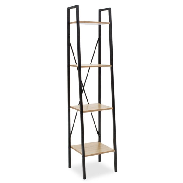 Βιβλιοθήκη Ramon House Genius φυσικό-μαύρο 34x32,5x148εκ