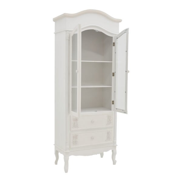 Βιτρίνα Pazlen Inart mdf σε λευκή αντικέ απόχρωση 74.5x39x190εκ - Image 2