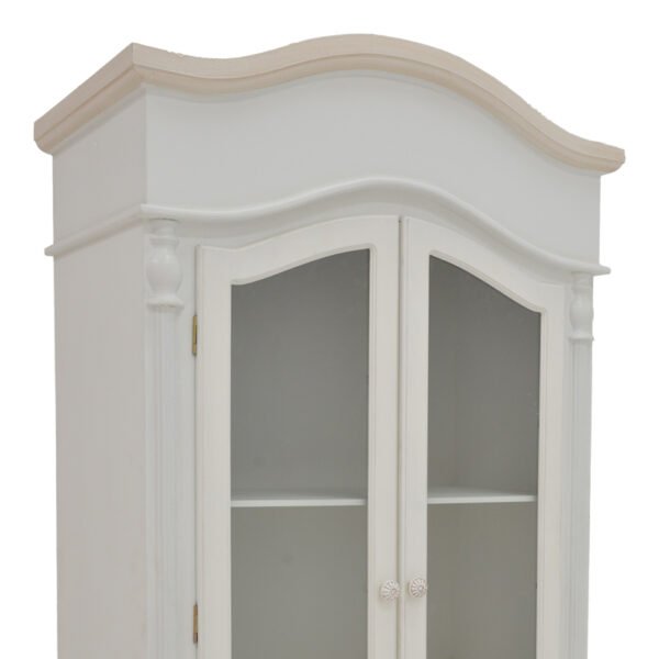 Βιτρίνα Pazlen Inart mdf σε λευκή αντικέ απόχρωση 74.5x39x190εκ - Image 3
