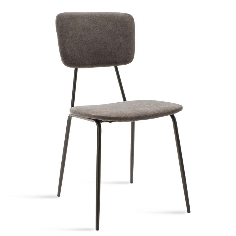 Καρέκλα Tania House Genius ύφασμα ανθρακί antique-μαύρο πόδι