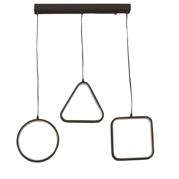 Φωτιστικό οροφής τρίφωτο PWL-0990 House Genius LED 60W μαύρο 70x10x100εκ