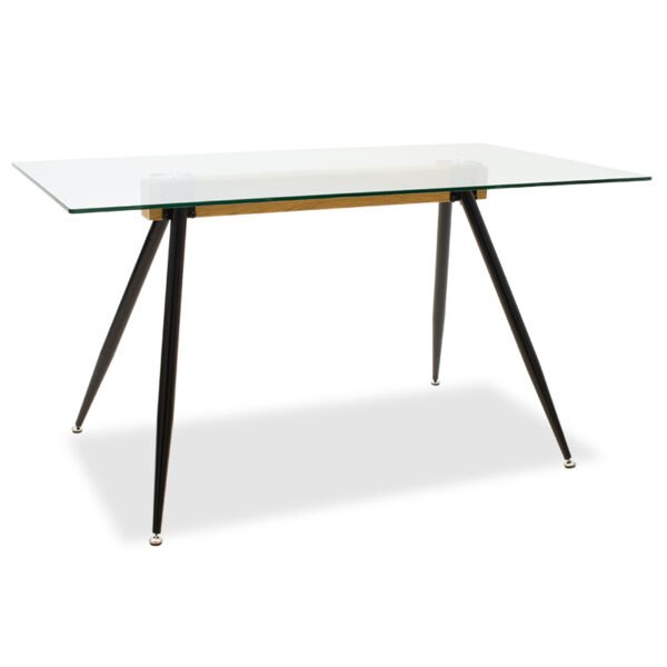 Τραπέζι Astrid House Genius γυάλινο 10χιλ - πόδι μαύρο 140x80x75εκ