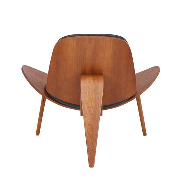 Πολυθρόνα Vilma House Genius PU μαύρο- plywood καρυδί 90x73x75εκ - Image 3