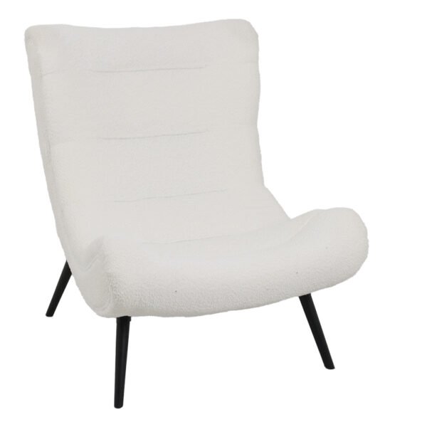 Πολυθρόνα-μπερζέρα Silla House Genius μπουκλέ ύφασμα σε λευκή απόχρωση 97x80x100εκ