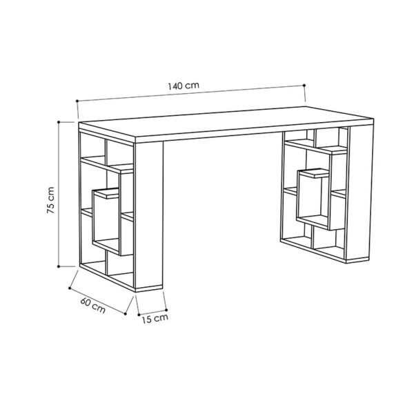 Γραφείο Labirent House Genius λευκό 140x60x75εκ - Image 3