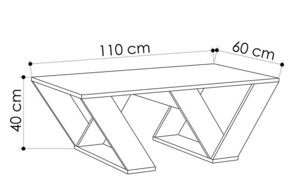 Τραπέζι σαλονιού PIPRA House Genius σε χρώμα λευκό 110x60x40 - Image 3