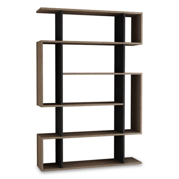 Βιβλιοθήκη MITO House Genius σε χρώμα φυσικό-ανθρακί 108,5x25,5x161εκ