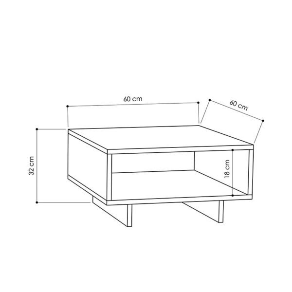 Τραπέζι σαλονιού Hola House Genius antique λευκό-ανθρακί 60x60x32εκ - Image 3