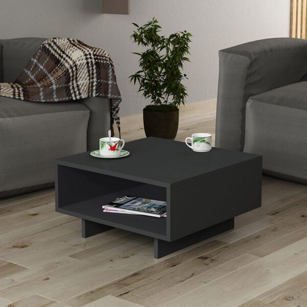 Τραπέζι σαλονιού Hola House Genius ανθρακί 60x60x32εκ - Image 2