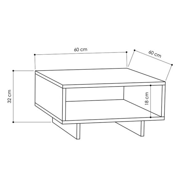 Τραπέζι σαλονιού Hola House Genius ανθρακί 60x60x32εκ - Image 3