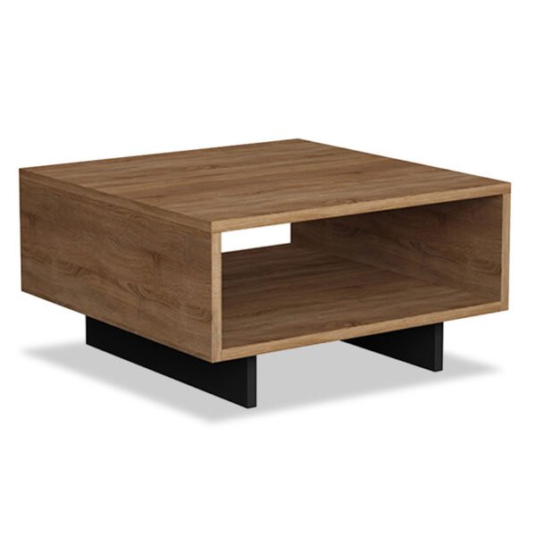 Τραπέζι σαλονιού Hola House Genius φυσικό-ανθρακί 60x60x32εκ
