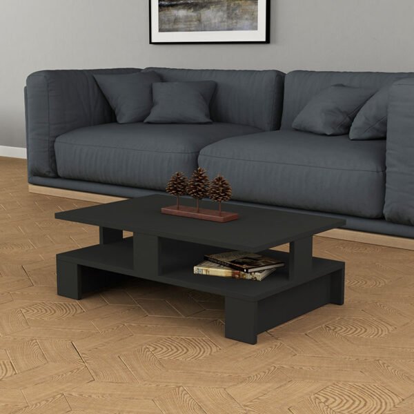 Τραπέζι σαλονιού Mansu House Genius χρώμα ανθρακί 80x50x27,5εκ - Image 2