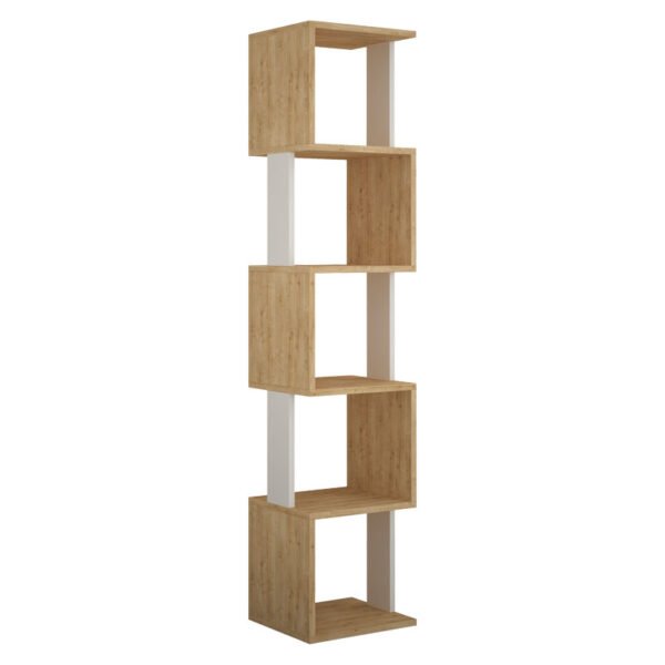 Βιβλιοθήκη - στήλη Piri House Genius χρώμα φυσικό-λευκό 35x30x161εκ