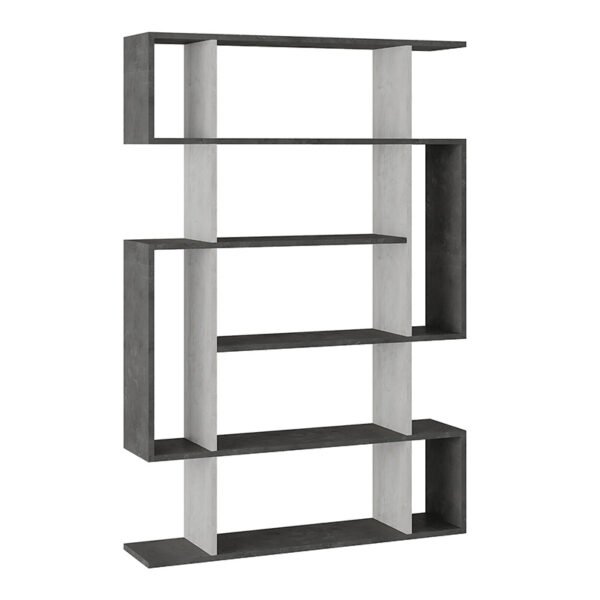 Βιβλιοθήκη MITO House Genius σε χρώμα antique γκρι-λευκό 108.5x25.5x161εκ