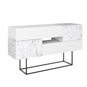 Μπουφές Roberta House Genius μελαμίνης λευκό μαρμάρου 145x40x82εκ