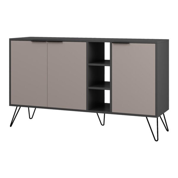 Μπουφές Clara House Genius σε μόκα-ανθρακί απόχρωση 142x35,6x83εκ