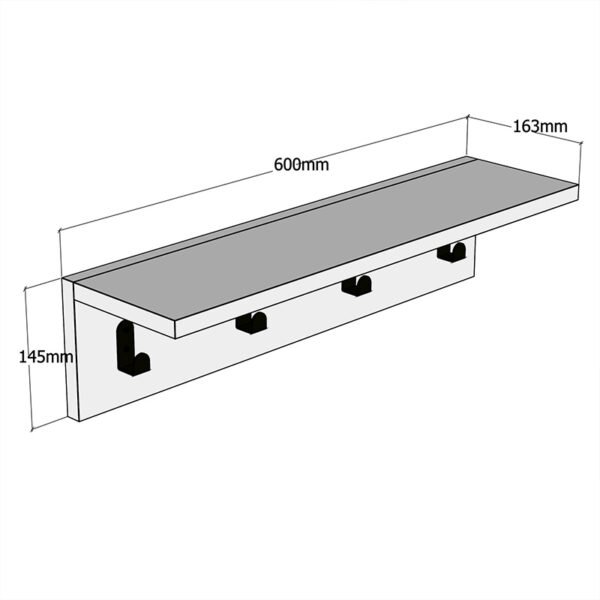Κρεμάστρα Mulan House Genius χρώμα λευκό  60x16x14.5εκ - Image 4