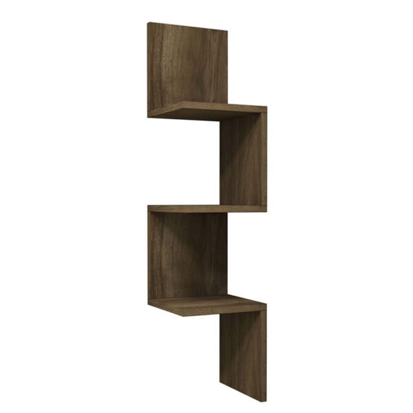 Ραφιέρα γωνιακή τοίχου Insta House Genius καρυδί 25x25x105,5εκ