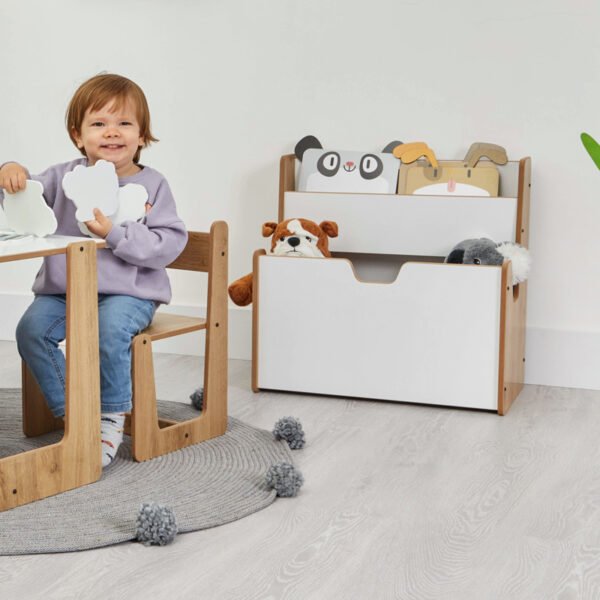 Ραφιέρα Crane House Genius φυσικό-λευκό mdf 57x34x55εκ - Image 2