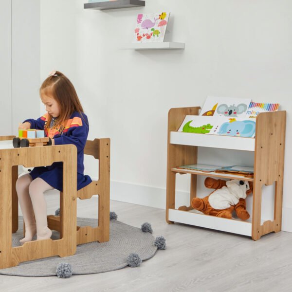 Ραφιέρα Seagull House Genius φυσικό-λευκό mdf 57x34x70εκ - Image 2