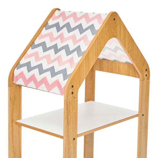 Ραφιέρα Montessori Zoilen House Genius φυσικό-λευκό-ροζ mdf 50x30x80εκ - Image 4