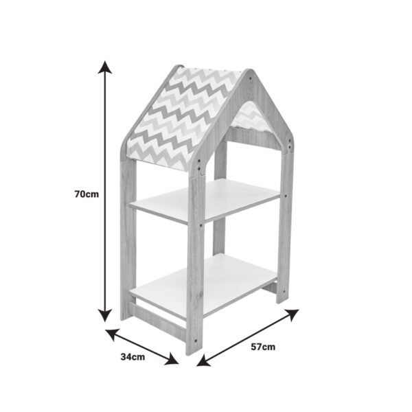 Ραφιέρα Montessori Zoilen House Genius φυσικό-λευκό-ροζ mdf 50x30x80εκ - Image 5