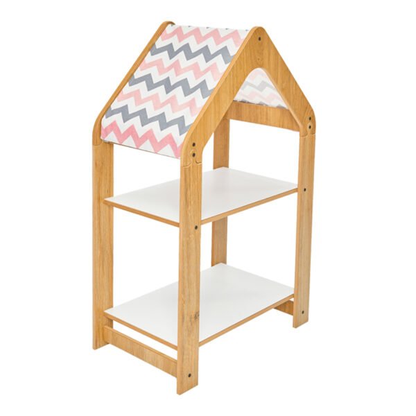 Ραφιέρα Montessori Zoilen House Genius φυσικό-λευκό-ροζ mdf 50x30x80εκ