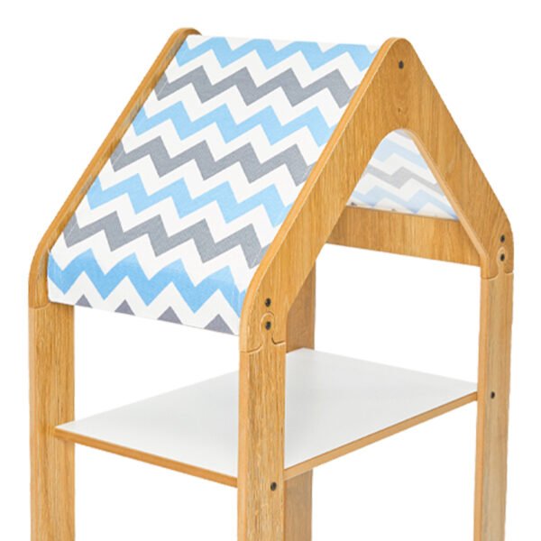 Ραφιέρα Montessori Zoilen House Genius φυσικό-λευκό-μπλε mdf 50x30x80εκ - Image 3