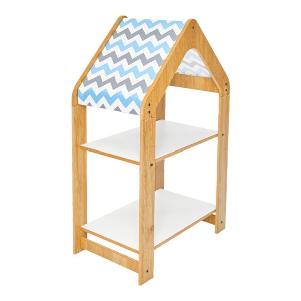 Ραφιέρα Montessori Zoilen House Genius φυσικό-λευκό-μπλε mdf 50x30x80εκ