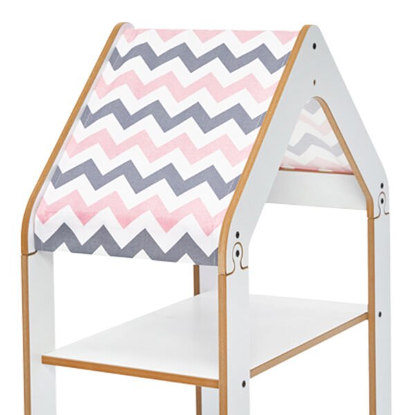 Ραφιέρα Montessori Zoilen House Genius λευκό-ροζ mdf 50x30x80εκ - Image 3