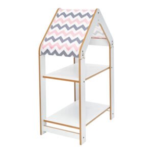 Ραφιέρα τ. Montessori Zoilen House Genius λευκό-ροζ mdf 50x30x80εκ