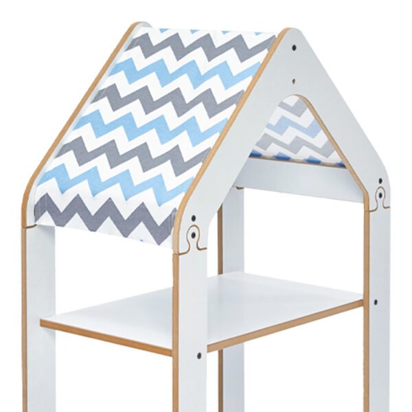 Ραφιέρα Montessori Zoilen House Genius λευκό-μπλε mdf 50x30x80εκ - Image 4