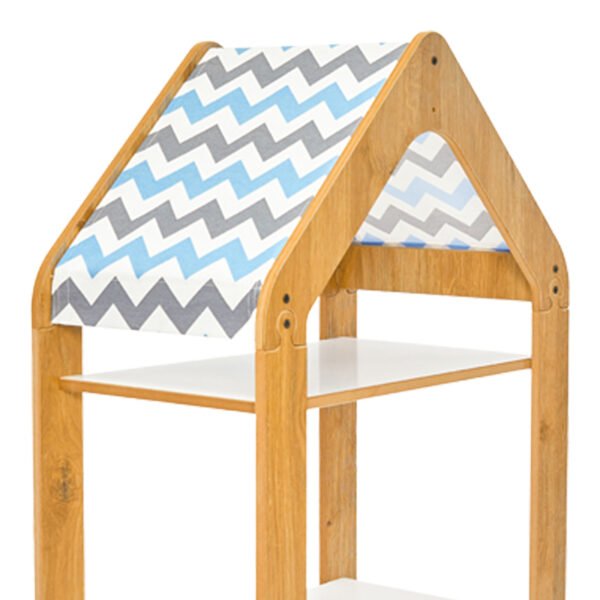 Ραφιέρα Montessori Zoilen I House Genius λευκό-φυσικό-μπλε mdf 50x30x100εκ - Image 3