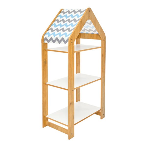 Ραφιέρα Montessori Zoilen I House Genius λευκό-φυσικό-μπλε mdf 50x30x100εκ