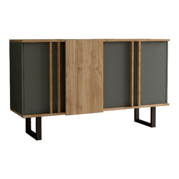 Μπουφές Amanda I House Genius σε ανθρακί-καρυδί απόχρωση 160x74x79εκ