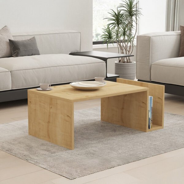 Τραπέζι σαλονιού Poko House Genius σε oak απόχρωση 86.8x50x32,4εκ - Image 2