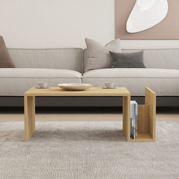 Τραπέζι σαλονιού Poko House Genius σε oak απόχρωση 86.8x50x32,4εκ - Image 4