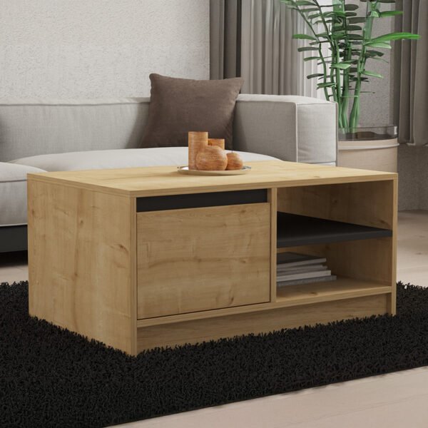 Τραπέζι σαλονιού Narli House Genius σε oak απόχρωση 90x60x45εκ - Image 2